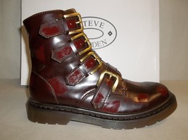 Steve Madden Sze 6.5 M MCBETH Wine Splashes Fashion Ankle Boots New Womens Shoes - £78.34 GBP