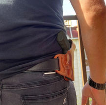 Fits WALTHER P5 Com 3.42”BBL Pancake Leather Belt Holster With 3 Slot #1088# RH image 4