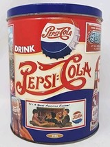 Vintage Pepsi Cola Popcorn Tin 1990s Can 7.5&quot; Colorful Nostalgic U127 - £15.72 GBP