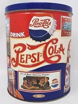 Vintage Pepsi Cola Popcorn Tin 1990s Can 7.5&quot; Colorful Nostalgic U127 - £15.68 GBP