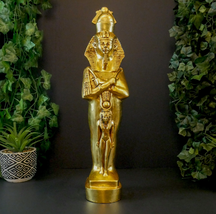 Gold Leaf King Tut Sculpture Statue | Egyptian Vintage Collectible Home Decor Gi - £129.50 GBP