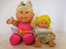 Cabbage Patch Kid Dolls one Large in Pink CPK  + 1 small Cabbage patch doll  - £17.09 GBP