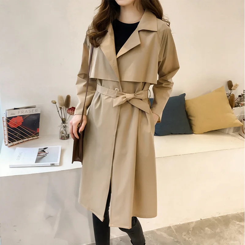  es Trench Coat for  Jacket Outerwear French Style Turn Down Collar Trench Coat  - £152.53 GBP