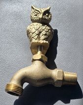 Brass Owl 1/2" Garden Faucet Spigot  (more than 20 years old) Owl Figure... - $38.26