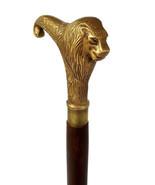 Walking Stick Antique Brass Victorian Handle Wooden Cane Vintage Style D... - $703.08 MXN