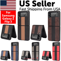 For Samsung Galaxy Z Flip 3 5G Slim Folding Leather Shockproof Phone Cas... - £8.05 GBP+