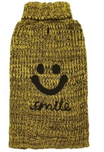 KYEESE Dog Sweater Turtleneck Smile Face Dog Knitwear with Leash Hole XL - £6.78 GBP