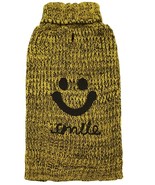 KYEESE Dog Sweater Turtleneck Smile Face Dog Knitwear with Leash Hole XL - £6.78 GBP