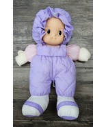 Vintage Uneeda 14” Plush Doll Vinyl Face Nylon Body Purple RARE HTF - $29.65