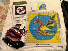 Funxvoot Colorful Dragon Cross Stitch 45x45cm Opened Kit w/o needle - $29.40