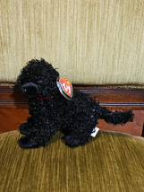SMUDGES Black Curly Poodle Dog Puppy Ty Beanie Baby 6&quot; MINT w Tags Prote... - $24.70