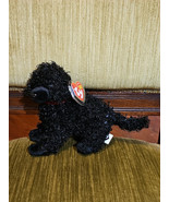 SMUDGES Black Curly Poodle Dog Puppy Ty Beanie Baby 6&quot; MINT w Tags Prote... - $33.78 CAD