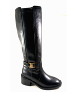 Anne Klein Anessa Black Knee High Block Low Heel Riding Boot - $134.99