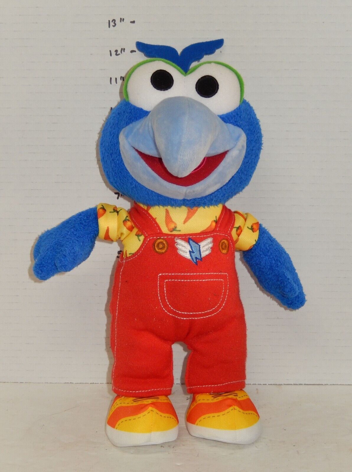 Disney Store Muppet Babies Baby Gonzo Plush 13&quot; Daredevil Dungarees Stuf... - $14.80