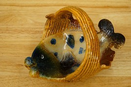 Vintage Studio Art Pottery Fish Basket Serving Tableware Multicolor Glazed - £27.04 GBP