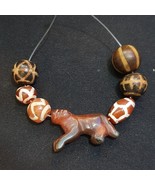 Antique animal Figurine carving Agate Etched Agate and Pumtek Beads Lot - $147.20