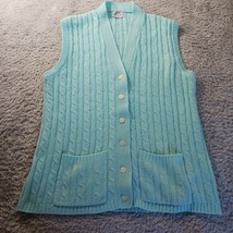 Montgomery Ward Cable Knit Sweater Vest Cardigan Vintage 70s 80s Preppy ... - $18.81
