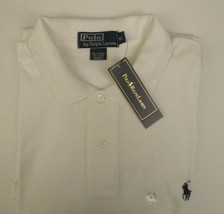 POLO RALPH LAUREN 100% COTTON WHITE WITH NAVY BLUE PONY SOFT TOUCH INTER... - $46.90