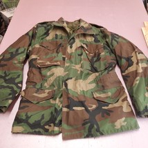 Vintage US Army M65 Filed Jacket Coat Green Medium Military Camo With Lining - £130.32 GBP