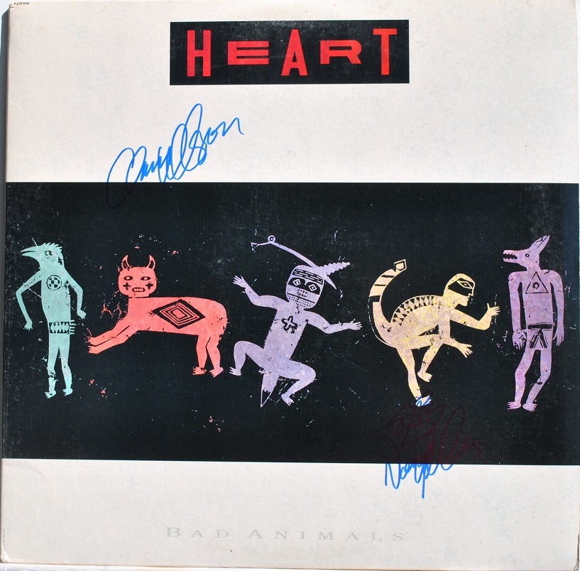 HEART - BAD ANIMALS SIGNED ALBUM X2 - Nancy Wilson, Ann Wilson  w/COA - $249.00