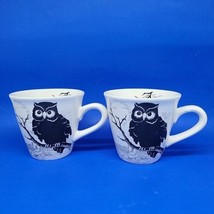 Maxcera &quot;Owl Sketch&quot; Large Jumbo Mugs Set Of 2 - £23.18 GBP