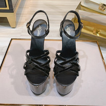 17CM Super High Sandals Platform Shoes Candy color Cross Combination Ladies Sand - £45.24 GBP