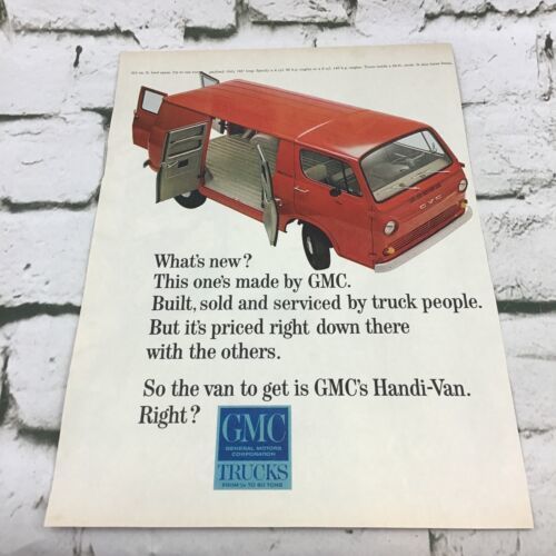 Primary image for Vintage 1964 GMC Handi-Van Cargo Van Automobile Advertising Art Print Ad