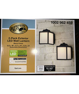HAMPTON BAY Black Outdoor Integrated LED Wall Lantern Sconce (2-Pack) - $750.39 MXN