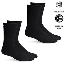 Jefferies Socks Mens Merino Wool Hiking Outdoor Work Black Crew Boot 2 Pack - £15.21 GBP