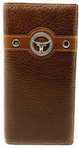 Texas Western Men&#39;s RFID Genuine Leather Longhorn Bifold Long Wallet - £23.42 GBP