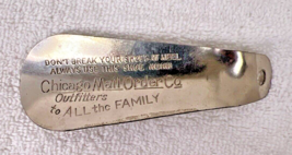 Vintage Chicago Mail Order Co Outfitters Metal Shoehorn Advertisement Sh... - $12.38