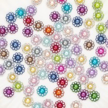 150Pcs Rhinestone Faux Pearl Buttons Accessory Multicolor Decoration Craft For D - £12.82 GBP