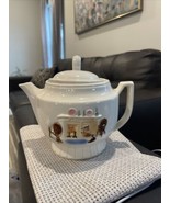 Porcelier Vitreous Teapot with Raised Hearth Artwork 1940’s USA Vintage ... - $28.21 CAD