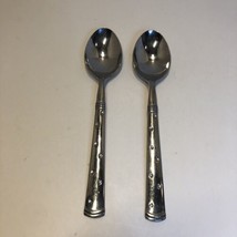 Cambridge Dots? 2 Oval Place Spoons Flatware 8&quot; Dimples - £15.56 GBP