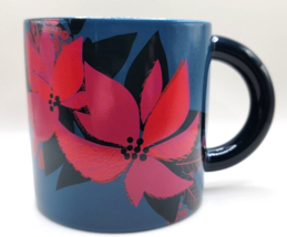 Starbucks Royal Blue FLORAL 2021 Coffee Mug  Cup 12 Oz Ceramic Collectible - £17.58 GBP