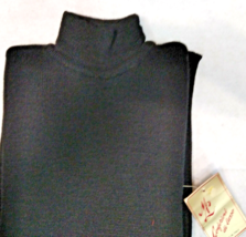 Man Sweater Turtleneck Black L 52 Wool Blend Tubular Vintage Turtleneck - £35.54 GBP