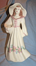 California Pottery Weil Ware Southern Belle in White w/Pink Trim Vase-Fo... - $20.00