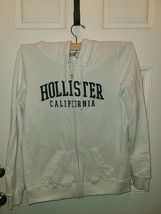 Hollister California Zip Up Hoodies White Sz M - $239.54 MXN