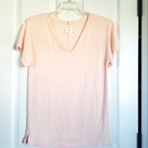 Lou &amp; Grey So Soft V-Neck T-Shirt Size S Blush Light Pink Short Sleeve Supersoft - £9.29 GBP