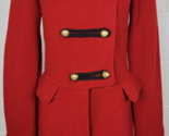 Vtg Ralph Lauren Womens Military Style Red Knit Sweater Coat Lambs Wool ... - $89.10