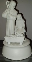Porcelain Nativity Holy Family Music Box Silent Night Musical Enesco 198... - $554.64 MXN