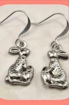 Easter Bunny Rabbit 3 D Earrings With Egg~Cute Easter GIFT~.925 Sterling Hook - £5.59 GBP