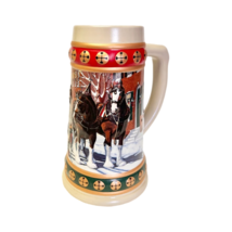 Vintage 1993 Anheuser Busch Budweiser Holiday Beer Stein Mug Cup Clydesdales - £24.17 GBP