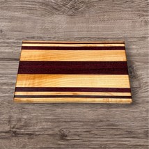 Handcrafted Striped Cutting Board Maple Purpleheart Small Prep or Displa... - $644.09 MXN