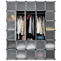 Home 30 Cube Clothes Wardrobe Cabinet Closet Organizer Bedroom W/Doors P... - $245.99
