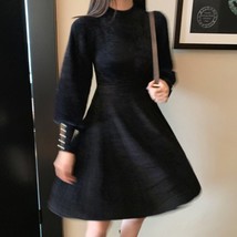 Autumn Winter Chic Sweater Dress 2022 Korean Fashion Cute Vintage Clothes Downy  - £105.94 GBP