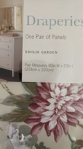Martha Stewart Draperies One Pair Panels 80x 63 Dahlia Garden Shabby Chic Roses - £57.69 GBP