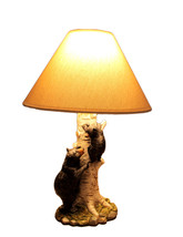Zeckos Black Bear and Cub Birch Tree Table Lamp With Shade - £77.76 GBP