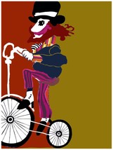 2075 Clown riding bicycle quality 18x24 Poster.Animated Decorative Art.Designer  - £13.02 GBP+