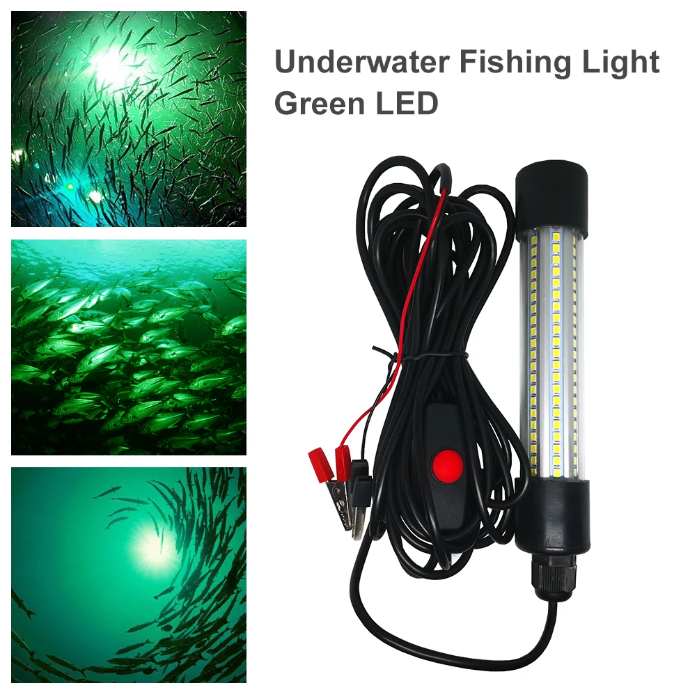 12V 20W 126 LED Green Underwater Submersible Night Fishing Light Collecting Fish - $39.88